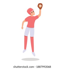 Player playing baseball icon. Cartoon of player playing baseball vector icon for web design isolated on white background