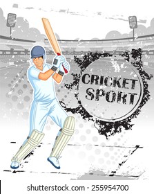 Player playing game of cricket in vector