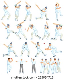 Player playing game of cricket in vector