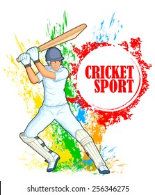 Player playing game of cricket in vector