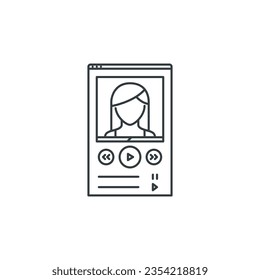 Player, program, album, music, interface, window icon, vector illustration