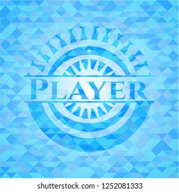 Player realistic sky blue mosaic emblem