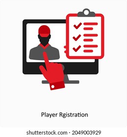 Player Registration or Checklist Icon or Concept