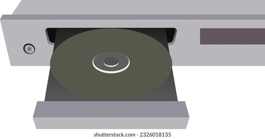 Un reproductor con una ranura de CD retráctil. Ilustración vectorial.
