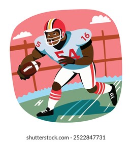 Player running illustration in flat style 