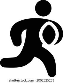 player running vector glyph flat icon