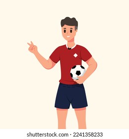 Player Soccer with Ball Character Design Illustration