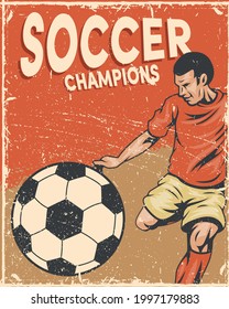 player in soccer sport poster