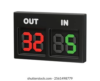 Player substitution board icon 3d. Football soccer substitution icon 3d render illustration