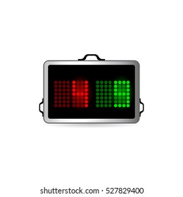 Player substitution board icon in color. Football soccer game playing