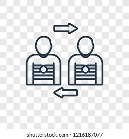 Player substitution concept vector linear icon isolated on transparent background, Player substitution concept transparency concept in outline style