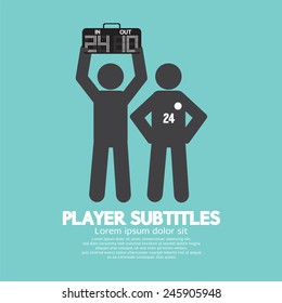 Player Substitution Graphic Symbol Vector Illustration