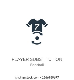 Player substitution icon vector. Trendy flat player substitution icon from football collection isolated on white background. Vector illustration can be used for web and mobile graphic design, logo, 