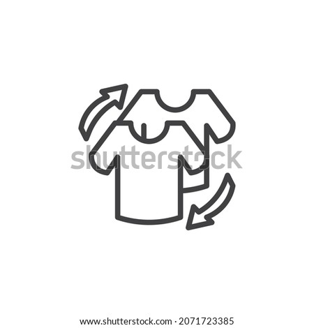 Player substitution line icon. linear style sign for mobile concept and web design. Soccer shirts and arrows outline vector icon. Symbol, logo illustration. Vector graphics