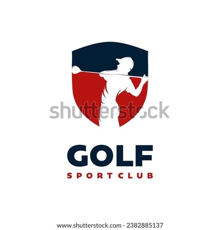 Player swing stick golf logo design inspiration