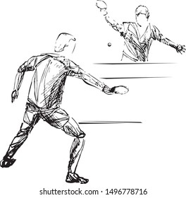 player table tennis, stylized, geometric