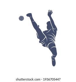 Dibujo vectorial del diseño del fútbol del takraw del jugador, plantilla de diseño del logo del fútbol del Takraw creativo, iconos de símbolos