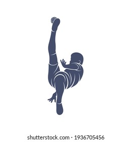 Player takraw soccer design vector illustration, Creative Takraw soccer logo design concept template, symbols icons