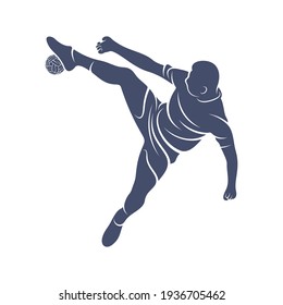 Player takraw soccer design vector illustration, Creative Takraw soccer logo design concept template, symbols icons