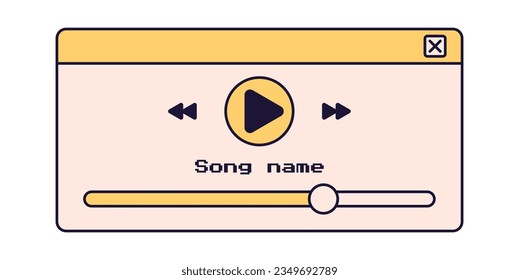 Player template for web or computer. Vintage window. Vector illustration