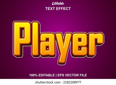 player text effect with orange color and editable.