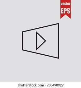 Player thin line icon in trendy isolated on grey background.Vector illustration.