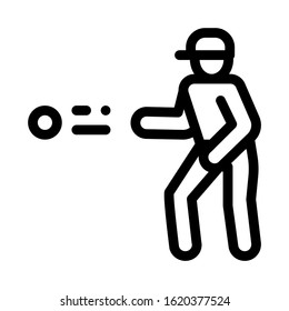 Player Throw Ball Icon Vector. Outline Player Throw Ball Sign. Isolated Contour Symbol Illustration