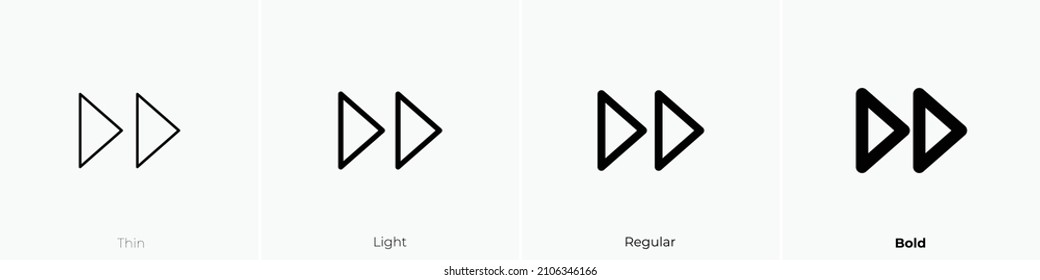 player track next icon. Thin, Light Regular And Bold style design isolated on white background