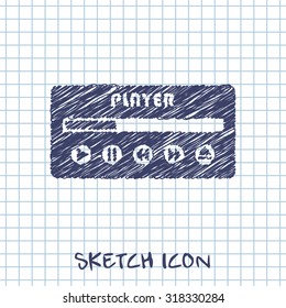 player ui vector sketch icon 