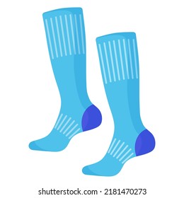 Player uniform, blue gaiters or leggings. 3x3 Basketball sport equipment. Summer games. Vector cartoon isolated illustration
