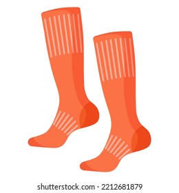 Player uniform, orange gaiters or leggings.3x3 Basketball sport equipment. Summer games. Vector cartoon isolated illustration