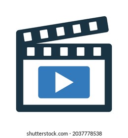 Reproductor, icono de videografía. Diseño vectorial simple editable aislado en un fondo blanco.
