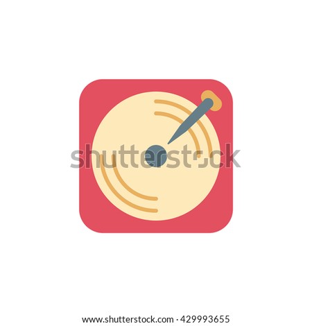 Player for vinyl record. Music flat vector illustration.