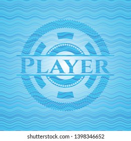 Player water wavec oncept emblem. Vector Illustration. Detailed.