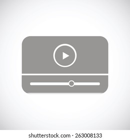Player web black icon on a white background. Vector symbol