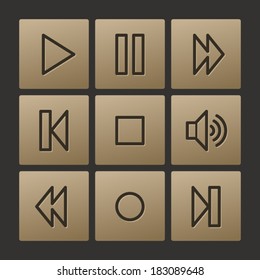 Player web icons, buttons set