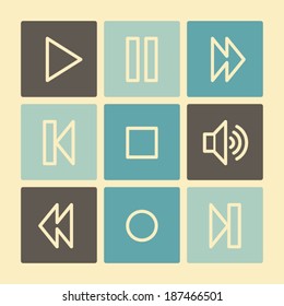 Player web icons, buttons set