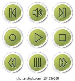 Iconos web del jugador, pegatinas de círculo verde
