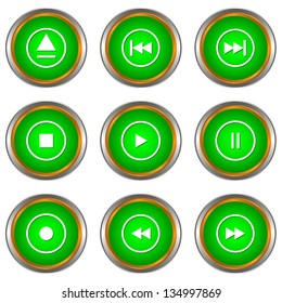 Player web icons set on a white background