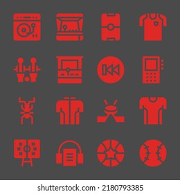 player web icons. Turntable and Arcade game, Football jersey and Dictaphone symbol, vector signs
