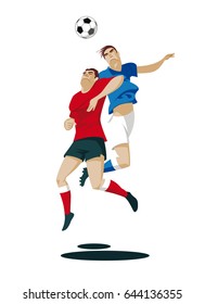 Players are fighting for the ball. Vector Illustration