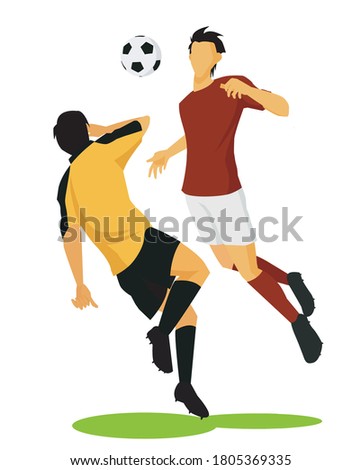 Players are fighting for the ball. Vector Illustration