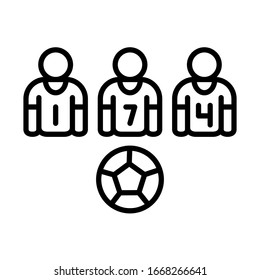 Players, football icon. Simple line, outline vector elements of soccer for ui and ux, website or mobile application