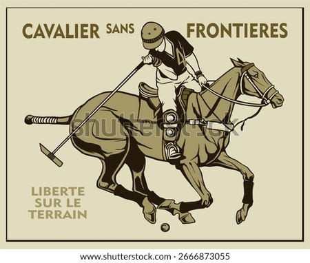 Players playing Polo by riding at the Horseback and swing the mallet into the ball