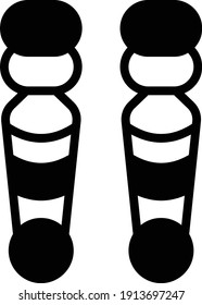 Players Shin and Leg Guards Concept Vector Glyph Icon Design, Base ball Symbol on white background, bat and ball game Sign, Sports equipment Stock,