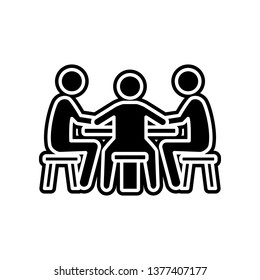 players at the table in the casino icon. Element of Casino for mobile concept and web apps icon. Glyph, flat icon for website design and development, app development