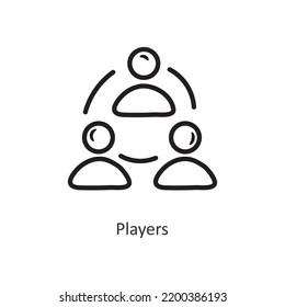 Players vector outline Icon Design illustration. Gaming Symbol on White background EPS 10 File