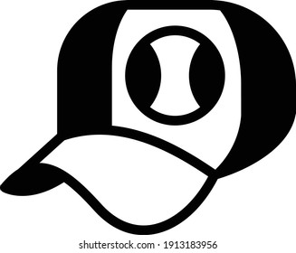 players wear hat Vector Icon Design, Base ball Symbol on white background, bat and ball game Sign, Sports equipment Stock, Cap ball design Concept, 