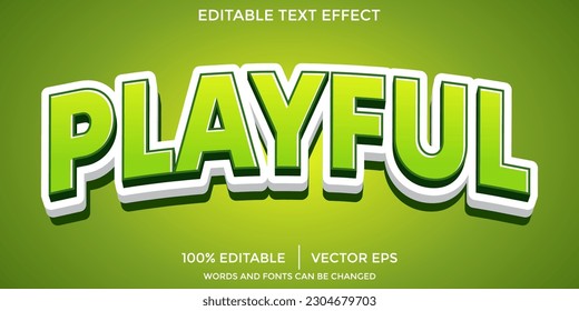 playful 3D editable text effect template