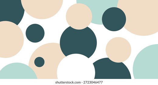Playful abstract background with soft circular shapes and balanced modern colors. Ideal for lifestyle branding, creative posters, presentations, packaging, and decorative design.
